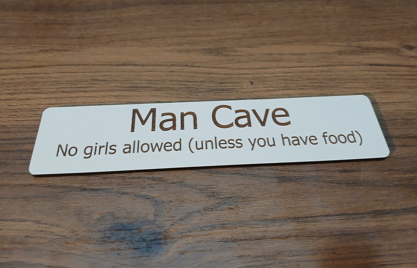 Man Cave Door / Bedroom Sign, White Wood Collection.