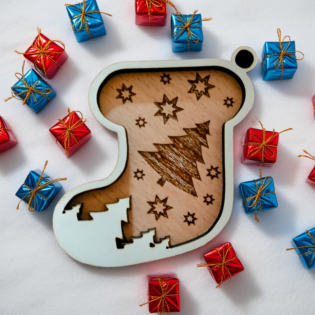 x2, Christmas Stocking Tree Decorations / Hanging ornaments.