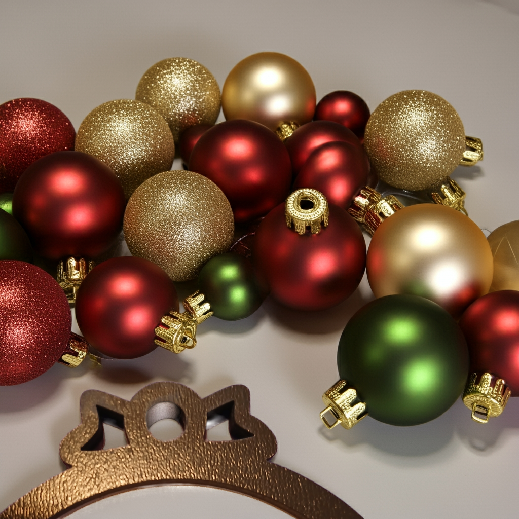 Set of 4, Black and White Wood Christmas Baubles, 95mm x 85xx x 0.5mm.