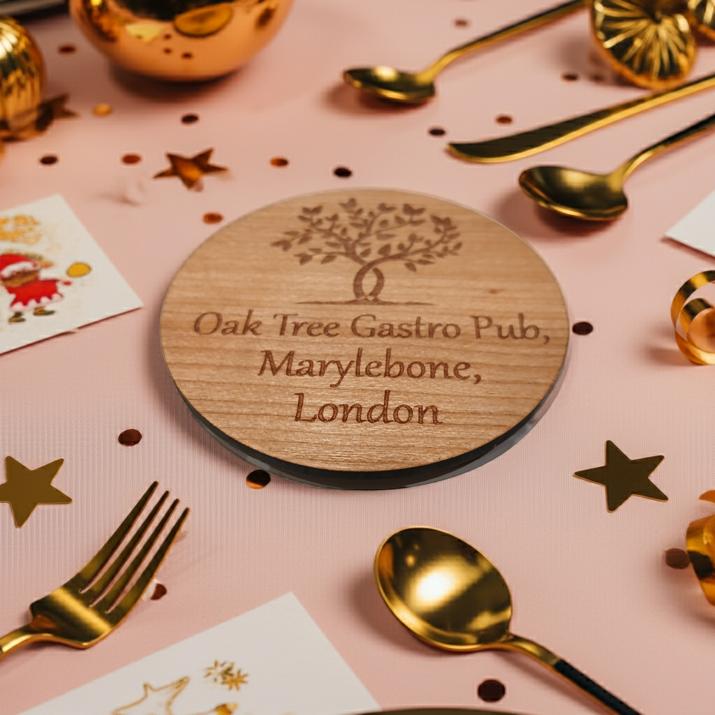 Bulk / Trade, Round or Square Steamed Beech Wood Drink Coasters, 95mm x 95mm or 95mm Diameter.
