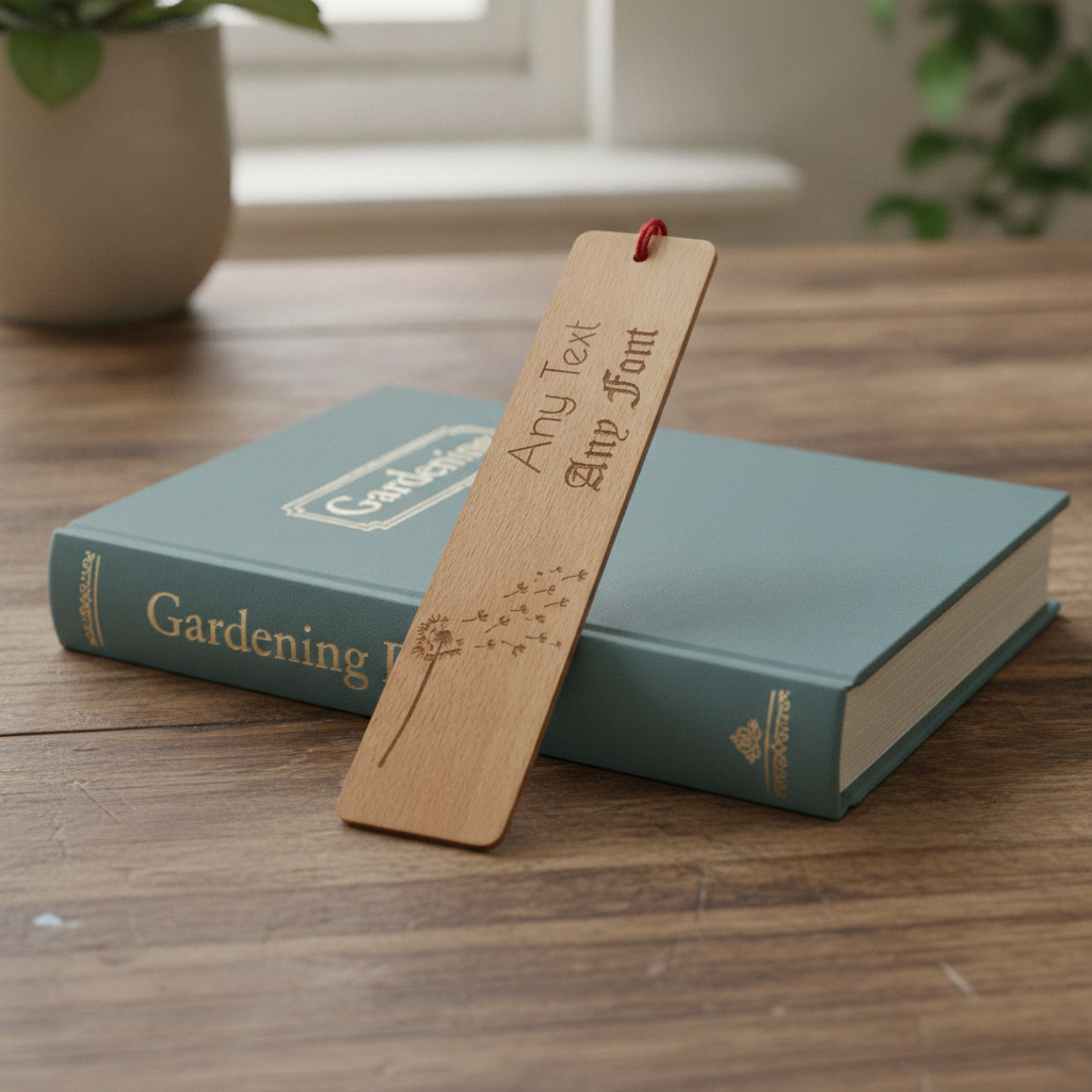 Personalised Wooden Bookmark with Tassel | Custom Laser Engraved Dande ...
