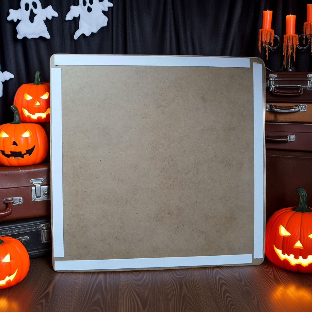 Halloween Wall Plaque / Door Sign. 27cm x 27cm x 3mm. Detailed and Spooky Engravings.