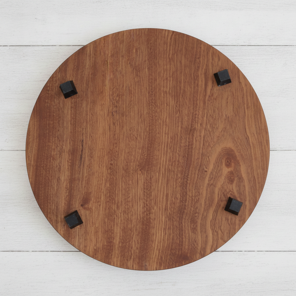 End Grain, Kiln Dried - Sapele Wood Round Butchers Block Chopping / Serving Board, with Rubber Feet and Waxed Edges, (330mm x 50mm) + 100mls of Cornish Food Safe Mineral Oil