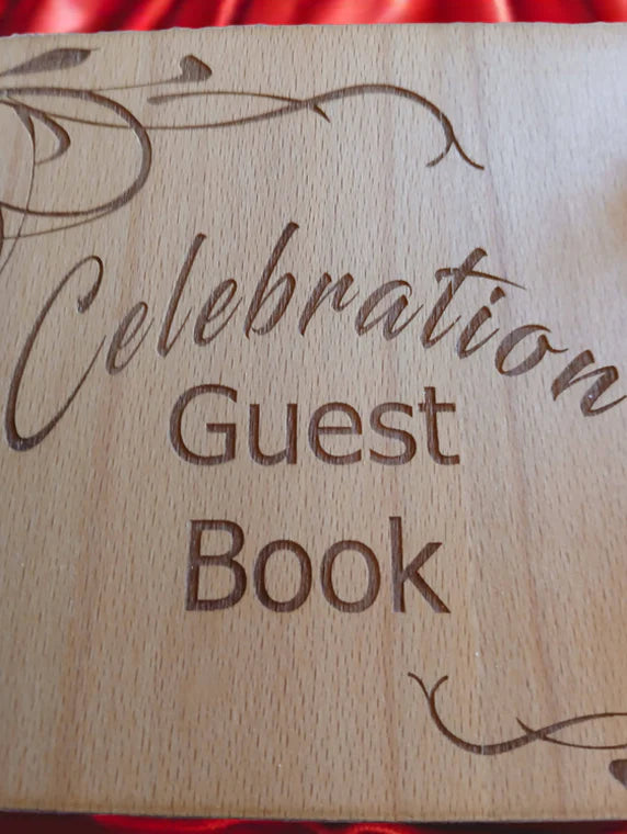 Bulk / Trade, Luxury, Bespoke, Personalised Wood Party / Celebration Guest Book. Engraved. Made to Order.