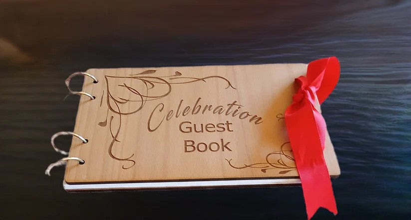 Bulk / Trade, Luxury, Bespoke, Personalised Wood Party / Celebration Guest Book. Engraved. Made to Order.