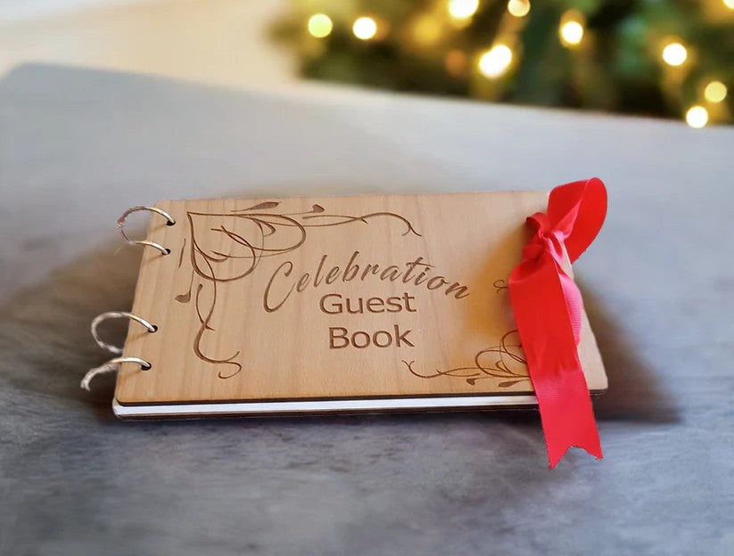 Bulk / Trade, Luxury, Bespoke, Personalised Wood Party / Celebration Guest Book. Engraved. Made to Order.