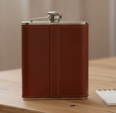 Personalised- Stainless Steel 7oz Hipflask, x 2 Cups and Funnel Set. Cool Gifts for any Celebration.