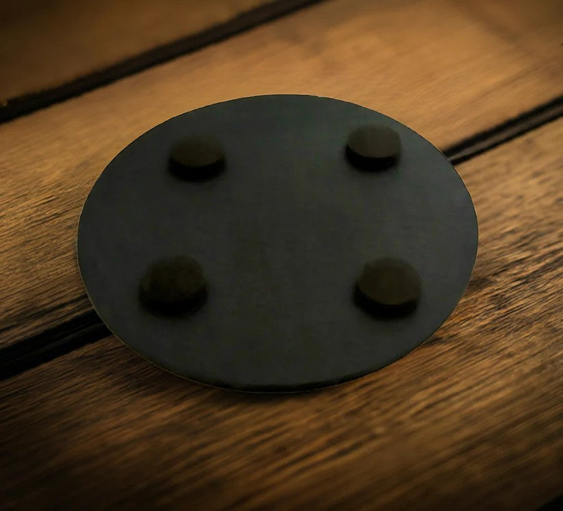 Bulk / Trade, Round or Square Chunky UK sourced, Slate Coaster. 100mm diameter or 100mm x 100mm, with anti-skid feet.