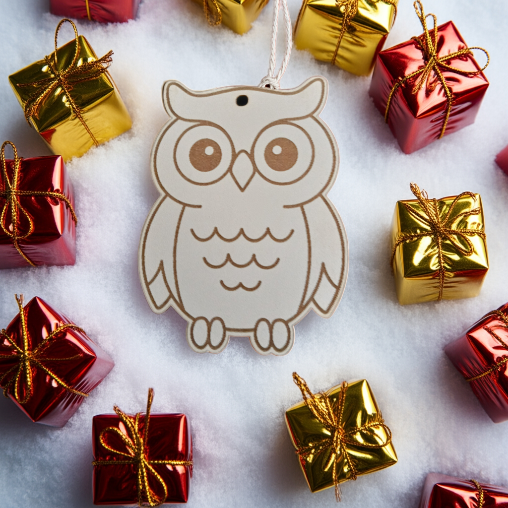 Personalised Gift Tag, "Herbert the Owl" Engrave text on back, to.... from....