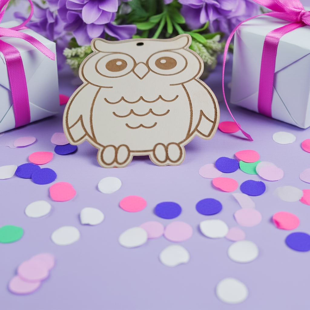 Personalised Gift Tag, "Herbert the Owl" Engrave text on back, to.... from....