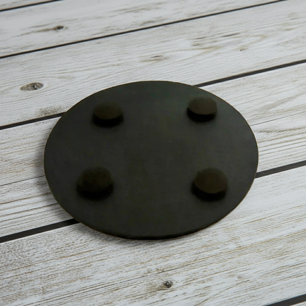 Set of 4, Round Slate Drink Coasters- Cute Cub in Blanket Collection- with Bumper Feet.