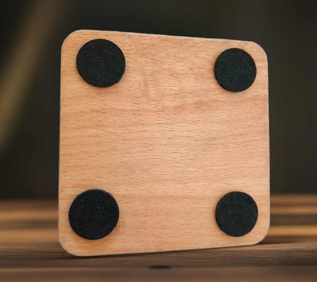 Set of 6 Personalise Your Own Drink Coasters. Anniversary. Steamed Beech Wood. Any Font