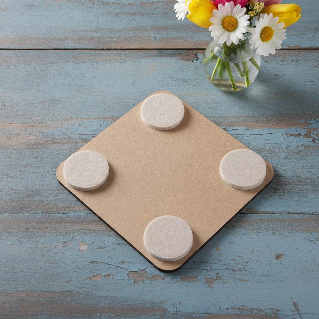 Set of 6, wood drink coasters with bumper feet. "Bulldog dressed to impress collection".