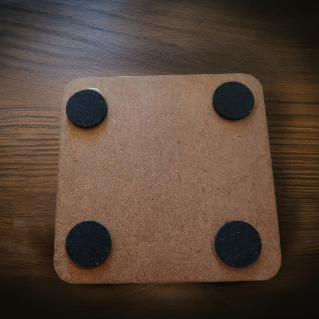 Set of 6 Winnie-the- pooh Wood Drink Coaster Collection. With Bumper Feet. Now with rounded corners.