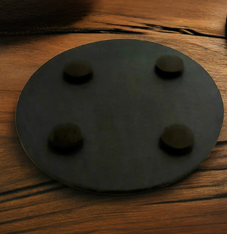 Set of 4, Round Slate Coasters with Bumper Feet- Exquisite 3d effect engraving of a dragon.