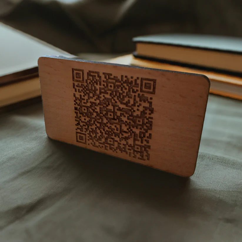 Steamed Beech Wood Business Cards, NO CUT OUTS, Credit card Size and 4mm thick. For Personalisation. Any Font.