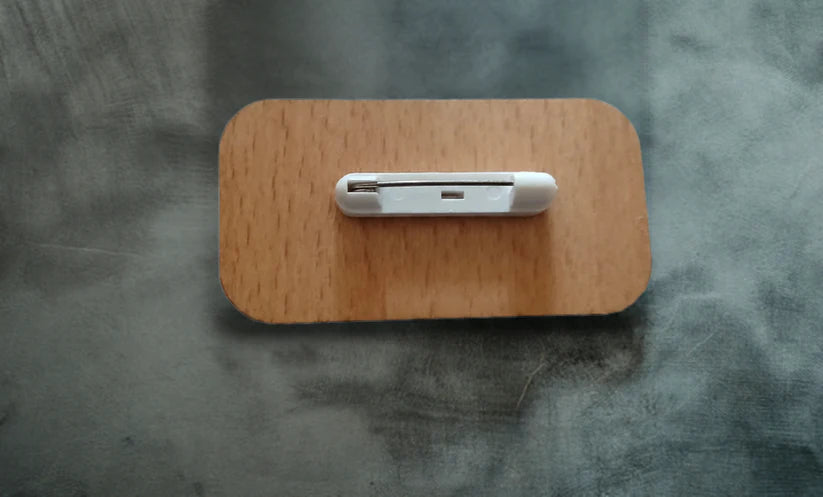 Bulk Steamed Beech Wood Staff ID Badges, with Pin Fastener, for Customisation / Personalisation