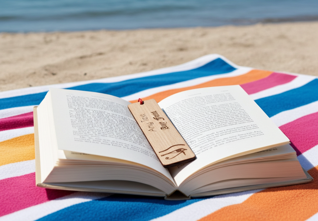 Steamed Beech wood - Eye of Ra engraving - Personalise your own bookmark- Any text and font with tassel.