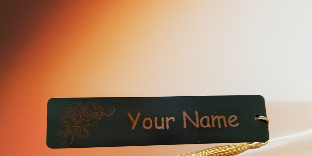 X 2 Wood Personalised Bookmarks. Exquisite Engravings and Your Customised Name. Floral Engraving