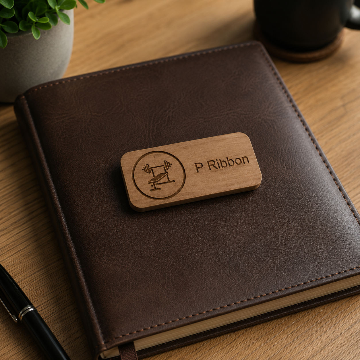 Steamed Beech Wood Staff ID Badges, with Pin Fastener, for Customisation / Personalisation