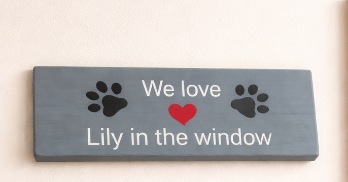 Hand painted and Bespoke, Personalised Wood Plaques, 380mm x 100mm x 17mm. Any Font and Text.