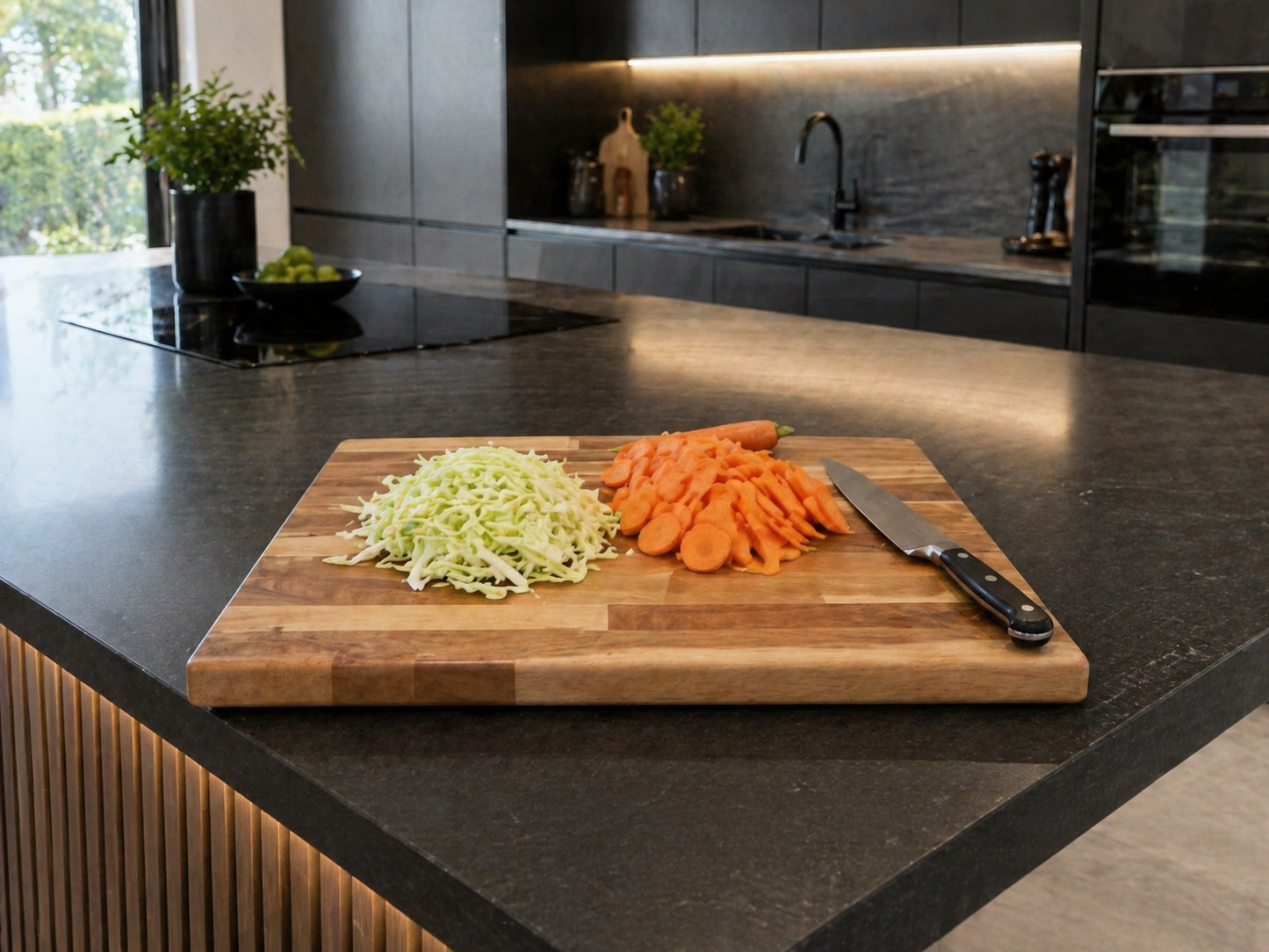 Solid Oak Chopping Board. Personalised or Non-Personalised. 400 mm x 300 mm x 27 mm, with anti-skid rubber feet.