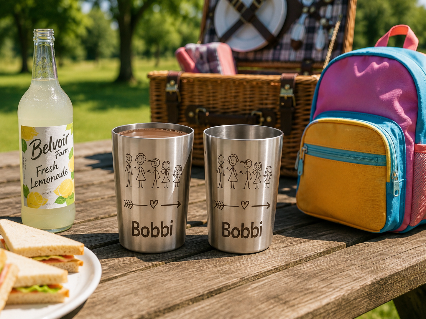 x 2 Personalised Stainless Steel Tumblers (300ml) | Custom Engraved, Any text and Font.