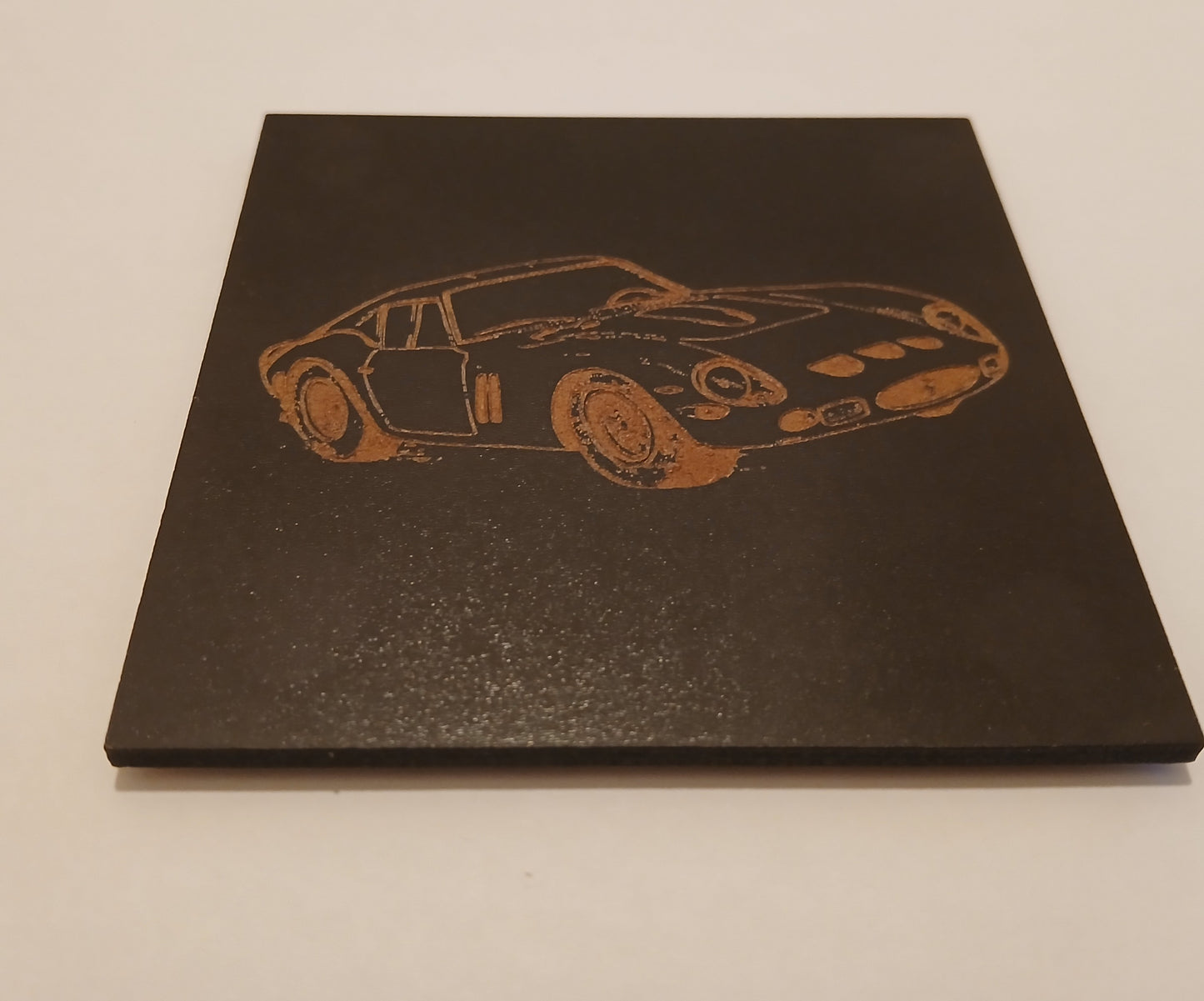 Set of 6. Wood Motoring Themed coasters. 9.5CM X 9.5CM