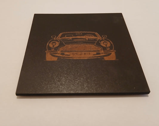 Set of 6. Wood Motoring Themed coasters. 9.5CM X 9.5CM