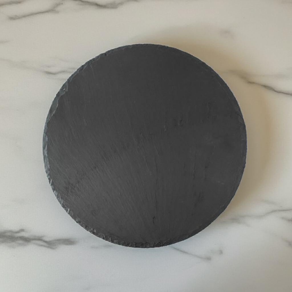 30cm Round Placemat / Serving Board or Plaque. Natural Slate for Personalisation.