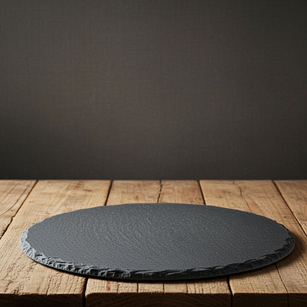 30cm Round Placemat / Serving Board or Plaque. Natural Slate for Personalisation.