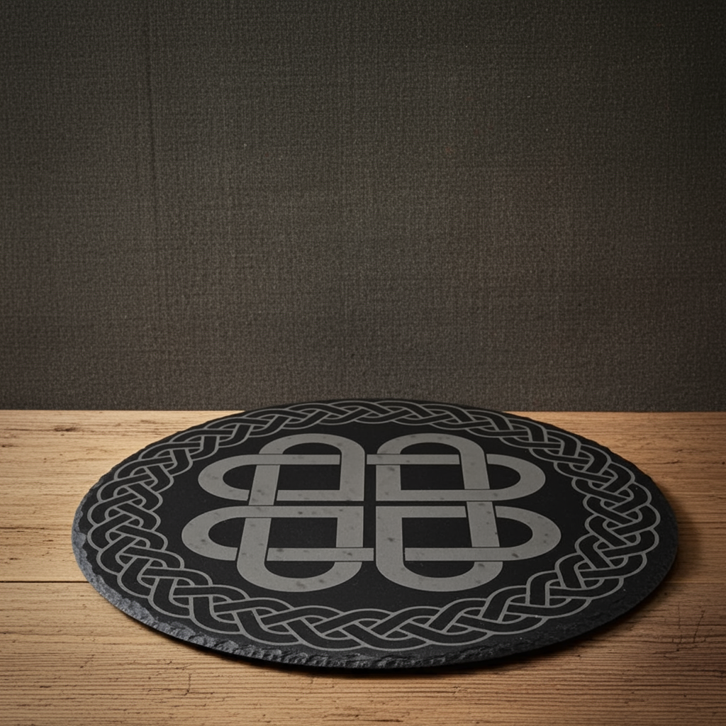 30cm Round Placemat / Serving Board or Plaque. Natural Slate for Personalisation.