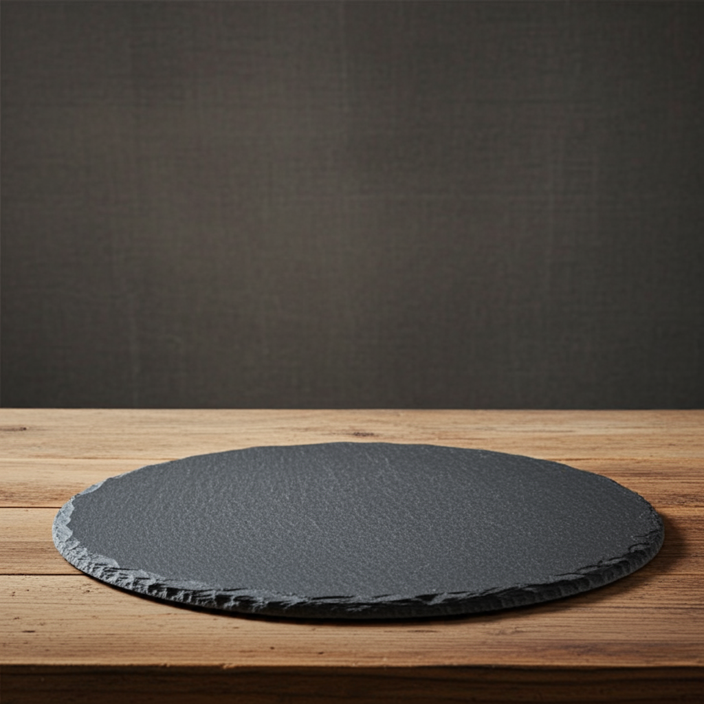30cm Round Placemat / Serving Board or Plaque. Natural Slate for Personalisation.