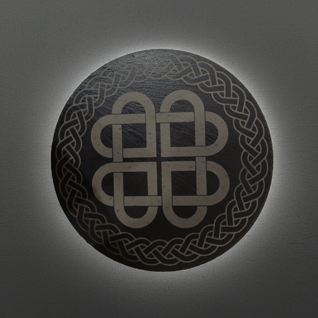 30cm Round Slate Plaque or Placemat, Celts engraving