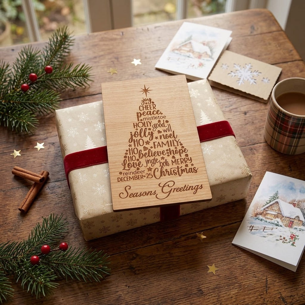 Personalised Wooden Christmas Card Plaque | H&B Thanet