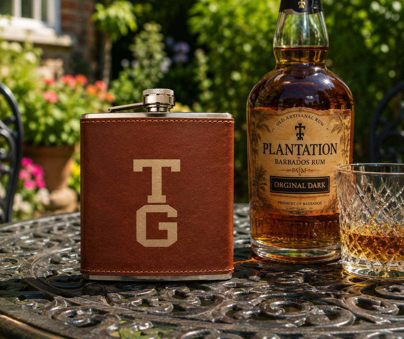 Personalised- Stainless Steel 7oz Hipflask, x 2 Cups and Funnel Set. Cool Gifts for any Celebration.