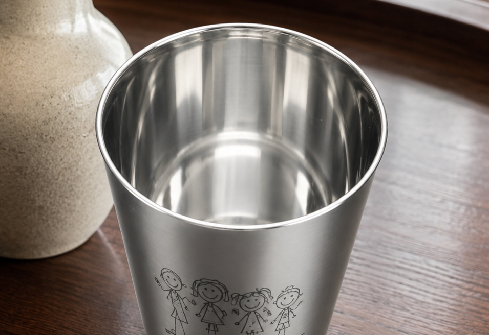 x 2 Personalised Stainless Steel Tumblers (300ml) | Custom Engraved, Any text and Font.