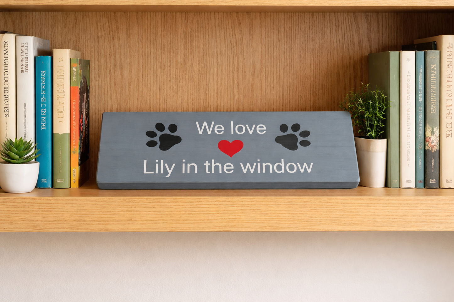 Hand painted and Bespoke, Personalised Wood Plaques, 380mm x 100mm x 17mm. Any Font and Text.