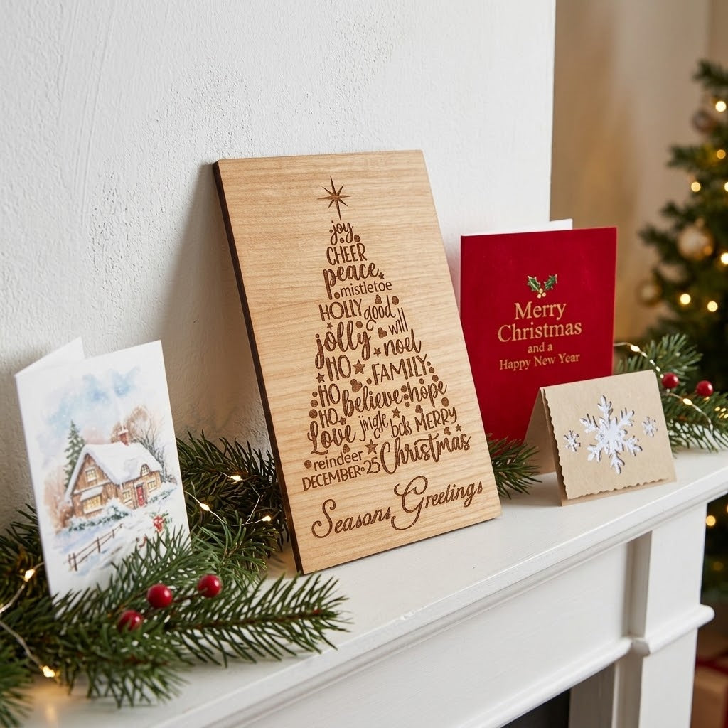 Personalised Wooden Christmas Card Plaque | H&B Thanet
