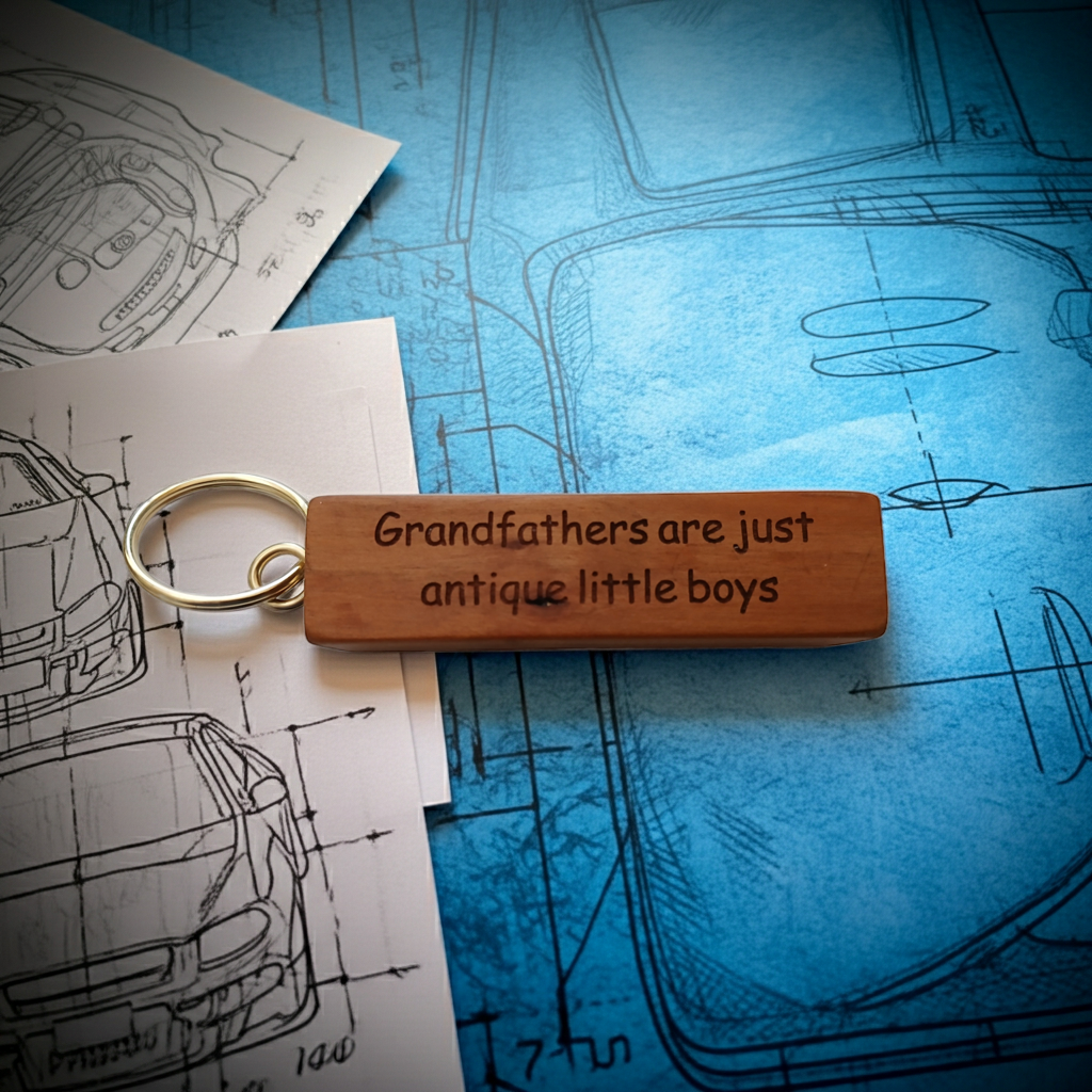 8.5cm Personalised Keyring. Any font and Text. Made from UK Cherry Wood.