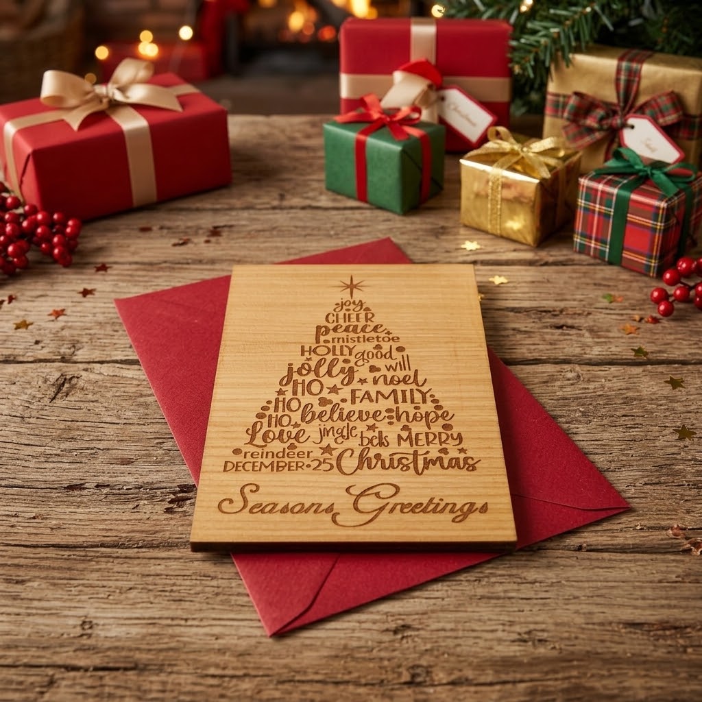 Personalised Wooden Christmas Card Plaque | H&B Thanet