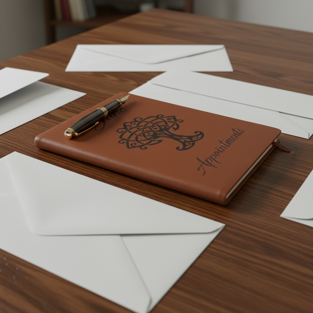 Bespoke,  Hardback Personalised A5 notebook. PU Tan Leather, Hardback with Lined paper.