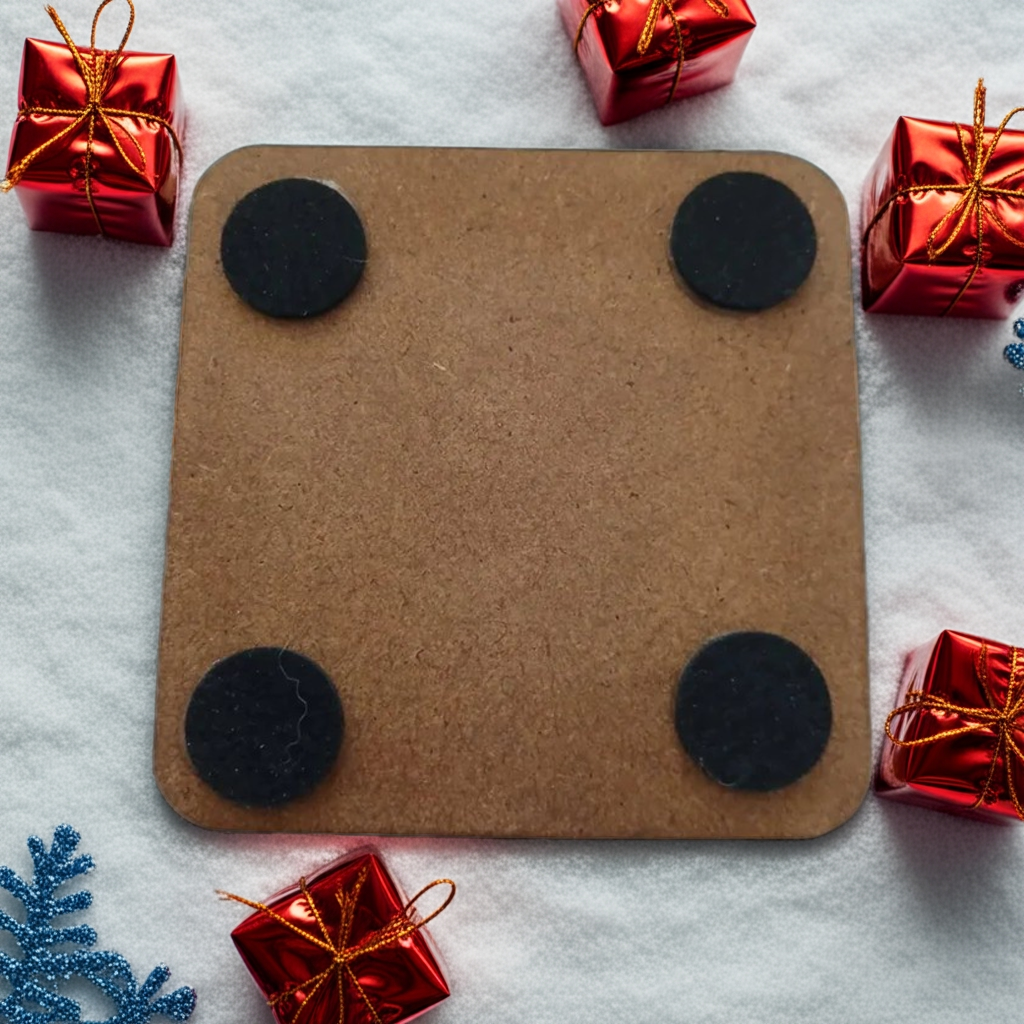 Bulk / Trade Black Topped Wood Drink Coasters, 95mm x 95mm or 95mm diameter.
