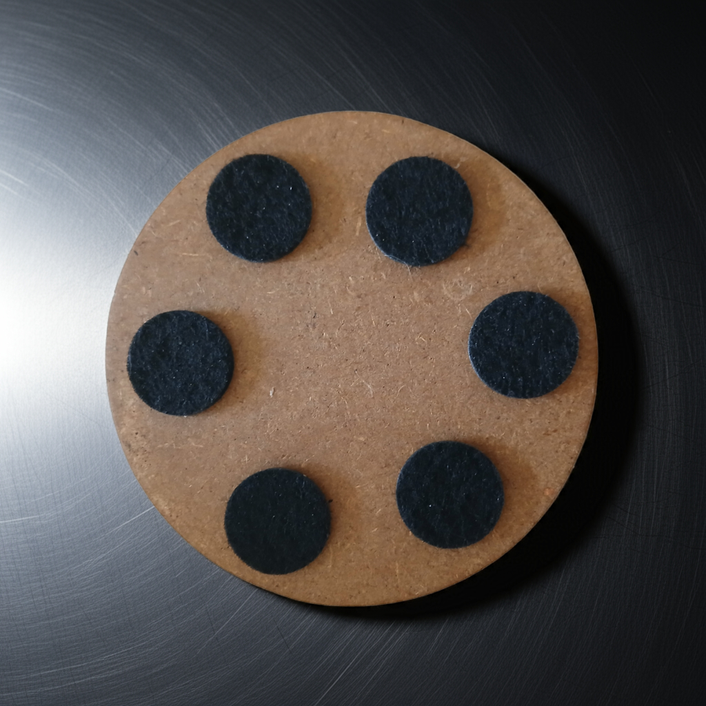 Bulk / Trade Black Topped Wood Drink Coasters, 95mm x 95mm or 95mm diameter.
