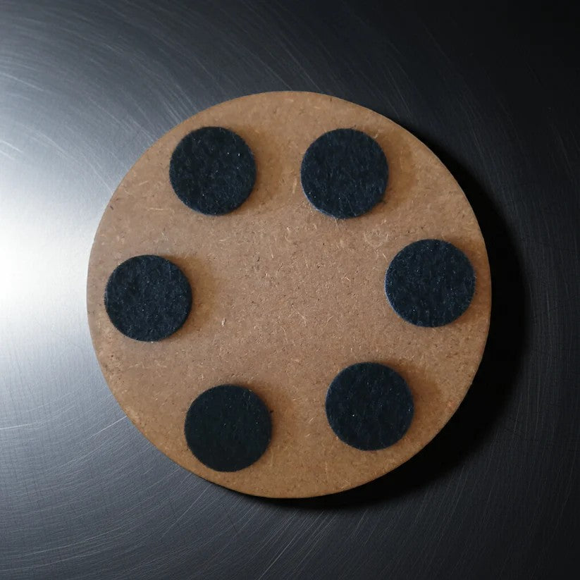 20 Round, Black Wood Coasters, anti-skid feet. Any Text, Font. (Business or Personal).