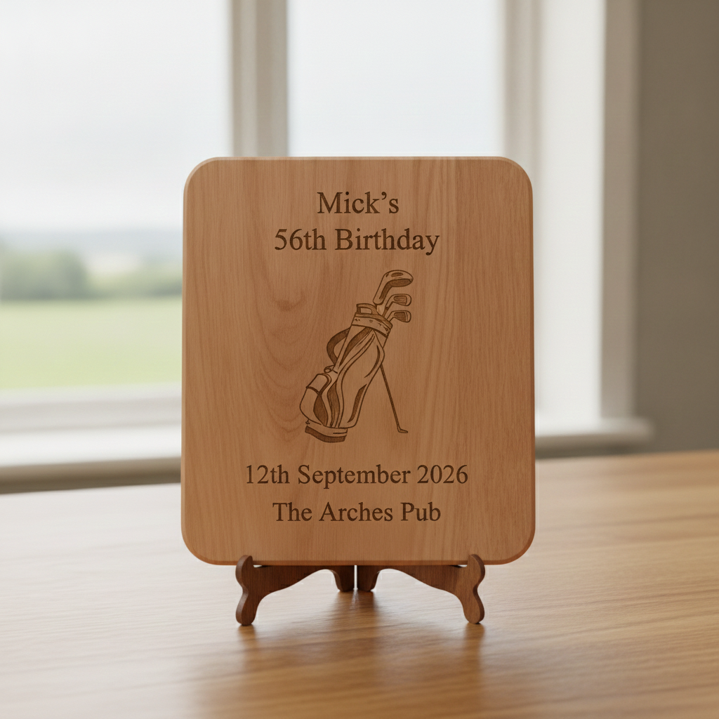 Bulk / Trade: Bespoke -Personalised Steamed Beech NFC Wedding Sign & Stand | Tap to View Photos & Digital Guestbook (390 x 290mm).