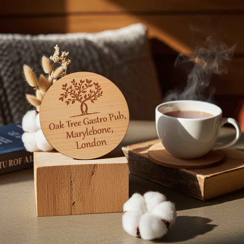 Bulk / Trade, Round or Square Steamed Beech Wood Drink Coasters, 95mm x 95mm or 95mm Diameter.
