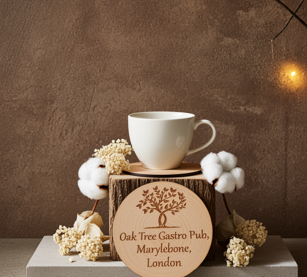 Bulk / Trade, Round or Square Steamed Beech Wood Drink Coasters, 95mm x 95mm or 95mm Diameter.