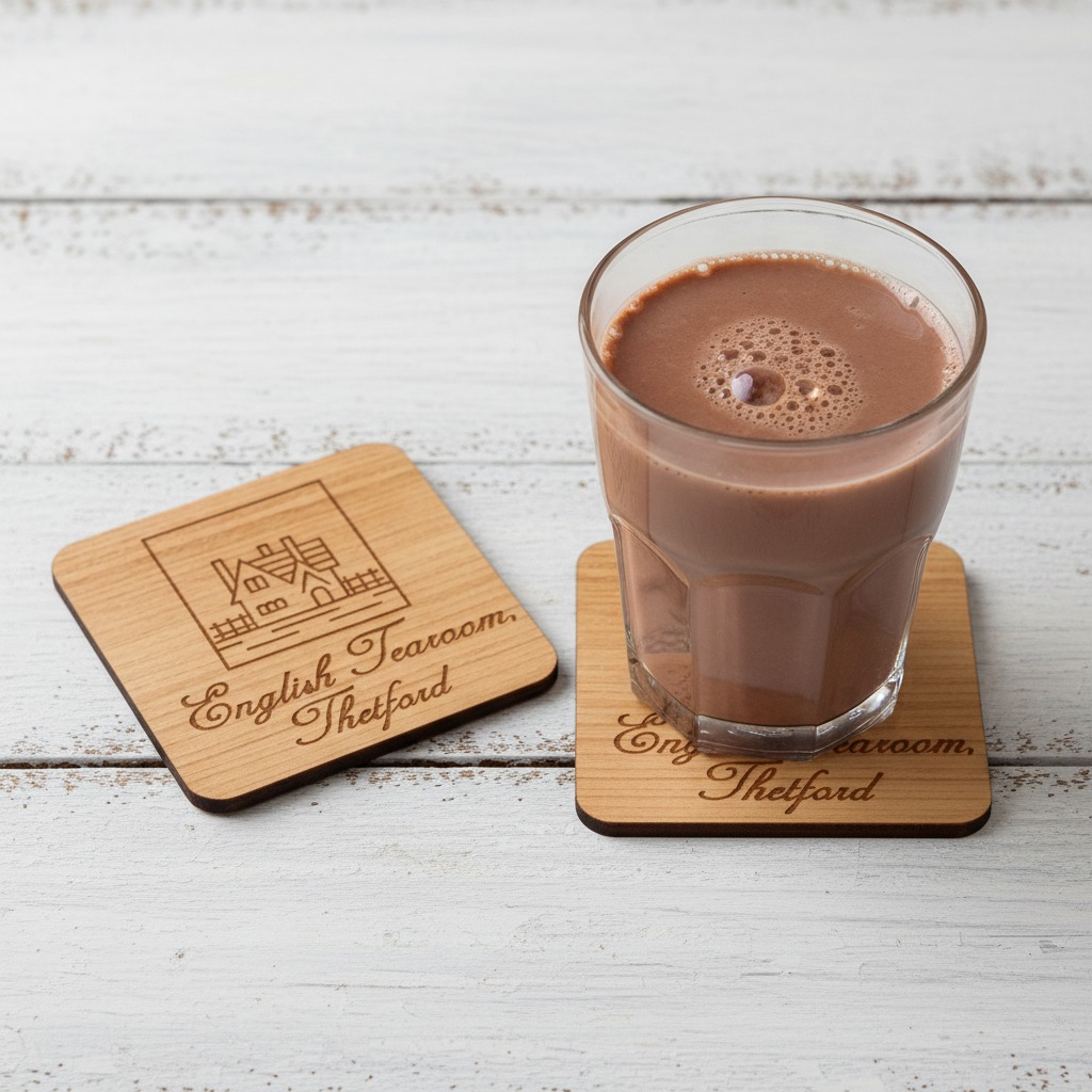 Bulk / Trade, Round or Square Steamed Beech Wood Drink Coasters, 95mm x 95mm or 95mm Diameter.