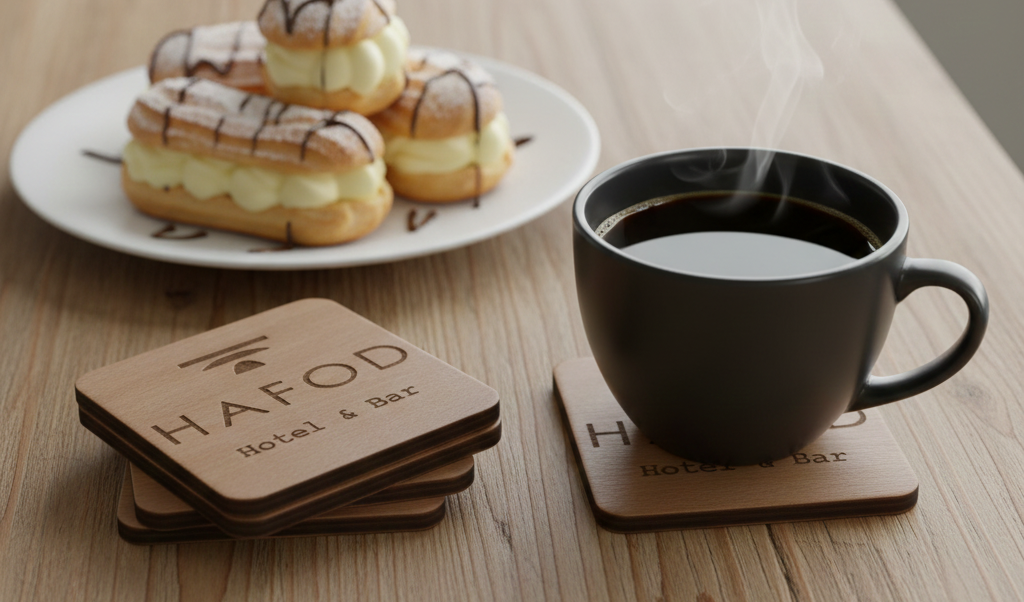 Bulk / Trade, Round or Square Steamed Beech Wood Drink Coasters, 95mm x 95mm or 95mm Diameter.